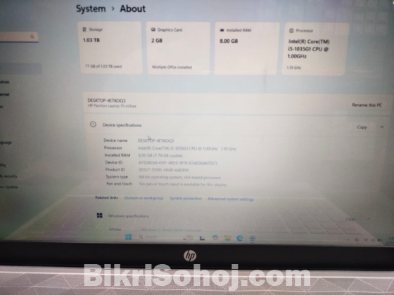 HP Pavilion 15-cs3055TX Core i5 10th Gen